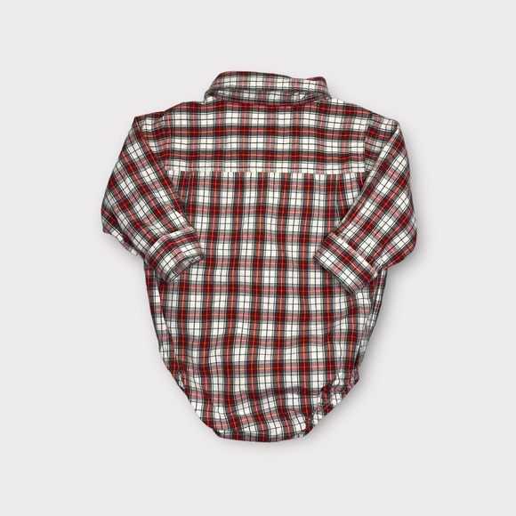 Oshkosh Holiday Plaid Button Up Onesie - Picture 3 of 3